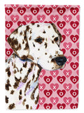Dalmatian Hearts Love and Valentine's Day Portrait House Flag 28x40 Porch Sleeve Pole Decorative Outside Yard Banner Artwork Wall Hanging, Polyester