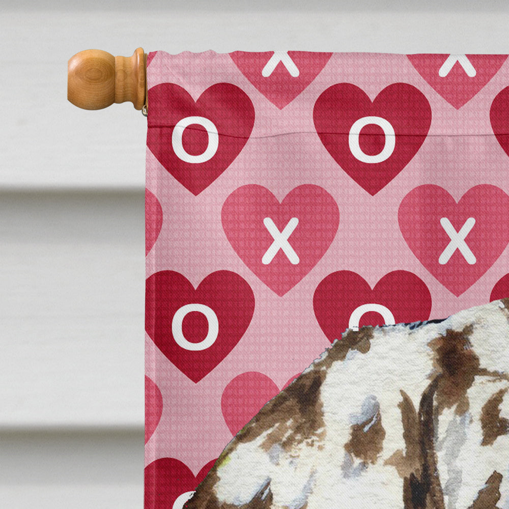 Dalmatian Hearts Love and Valentine's Day Portrait House Flag 28x40 Porch Sleeve Pole Decorative Outside Yard Banner Artwork Wall Hanging, Polyester
