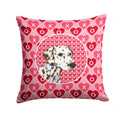 Dalmatian Hearts Love and Valentine's Day Portrait Decorative Throw Pillow 14x14 Indoor Outdoor Accent Cushion, Fabric Cover with Insert for Sofa, Bed, Porch & Living Room
