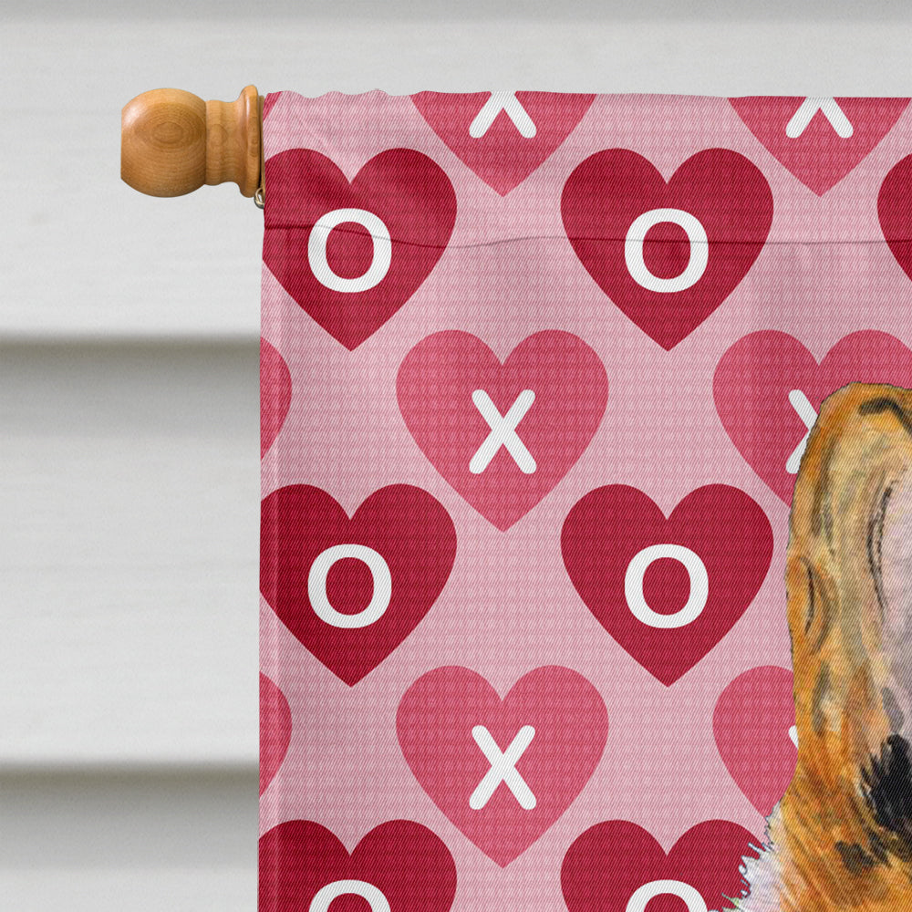 Collie Smooth Hearts Love and Valentine's Day Portrait House Flag 28x40 Porch Sleeve Pole Decorative Outside Yard Banner Artwork Wall Hanging, Polyester