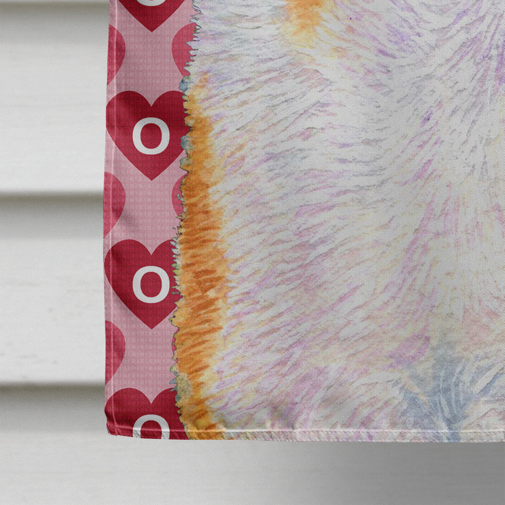 Collie Smooth Hearts Love and Valentine's Day Portrait House Flag 28x40 Porch Sleeve Pole Decorative Outside Yard Banner Artwork Wall Hanging, Polyester