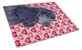 Black Cocker Spaniel Hearts Love Valentine's Day Cutting Board Tempered Glass Kitchen Cutting Surface, Heat Resistant Chopping, Non-Slip Feet, Food Prep & Serving