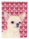 Chihuahua Hearts Love and Valentine's Day Portrait House Flag 28x40 Porch Sleeve Pole Decorative Outside Yard Banner Artwork Wall Hanging, Polyester