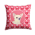 Chihuahua Hearts Love and Valentine's Day Portrait Decorative Throw Pillow 14x14 Indoor Outdoor Accent Cushion, Fabric Cover with Insert for Sofa, Bed, Porch & Living Room