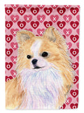Chihuahua Hearts Love and Valentine's Day Portrait House Flag 28x40 Porch Sleeve Pole Decorative Outside Yard Banner Artwork Wall Hanging, Polyester