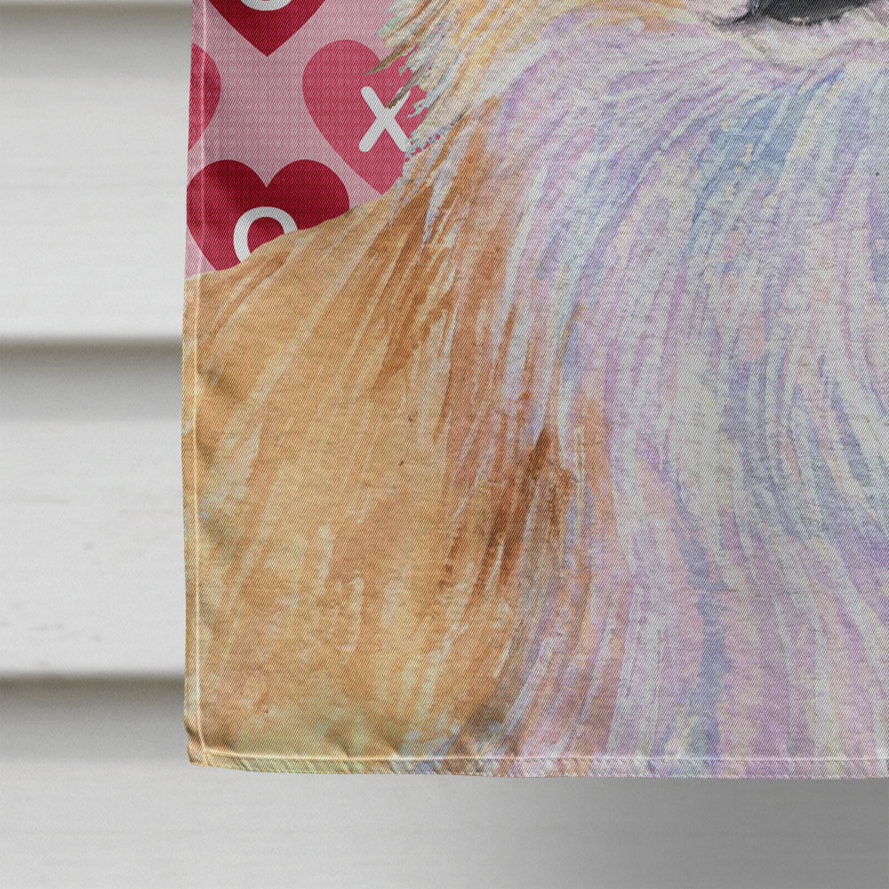 Chihuahua Hearts Love and Valentine's Day Portrait House Flag 28x40 Porch Sleeve Pole Decorative Outside Yard Banner Artwork Wall Hanging, Polyester
