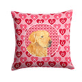 Golden Retriever Hearts Love Valentine's Day Decorative Throw Pillow 14x14 Indoor Outdoor Accent Cushion, Fabric Cover with Insert for Sofa, Bed, Porch & Living Room