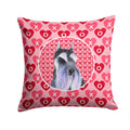 Schnauzer Hearts Love and Valentine's Day Portrait Decorative Throw Pillow 14x14 Indoor Outdoor Accent Cushion, Fabric Cover with Insert for Sofa, Bed, Porch & Living Room