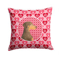 Doberman Hearts Love and Valentine's Day Portrait Decorative Throw Pillow 14x14 Indoor Outdoor Accent Cushion, Fabric Cover with Insert for Sofa, Bed, Porch & Living Room