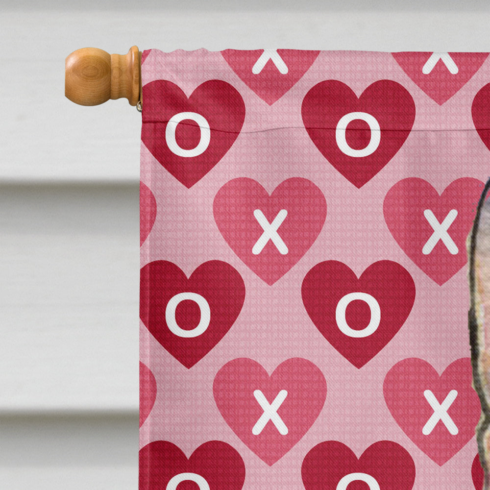 Rat Terrier Hearts Love and Valentine's Day Portrait House Flag 28x40 Porch Sleeve Pole Decorative Outside Yard Banner Artwork Wall Hanging, Polyester
