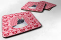 Rat Terrier Hearts Love and Valentine's Day Portrait Foam Coasters Set of 4 Cup Coasters for Indoor Outdoor, Tabletop Protection, Anti Slip, Mouse pad Material