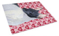 Rat Terrier Hearts Love and Valentine's Day Portrait Cutting Board Tempered Glass Kitchen Cutting Surface, Heat Resistant Chopping, Non-Slip Feet, Food Prep & Serving