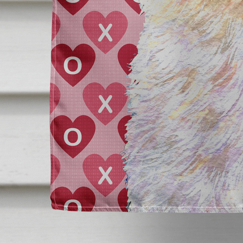 Maltese Hearts Love and Valentine's Day Portrait House Flag 28x40 Porch Sleeve Pole Decorative Outside Yard Banner Artwork Wall Hanging, Polyester