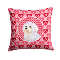 Maltese Hearts Love and Valentine's Day Portrait Decorative Throw Pillow 14x14 Indoor Outdoor Accent Cushion, Fabric Cover with Insert for Sofa, Bed, Porch & Living Room