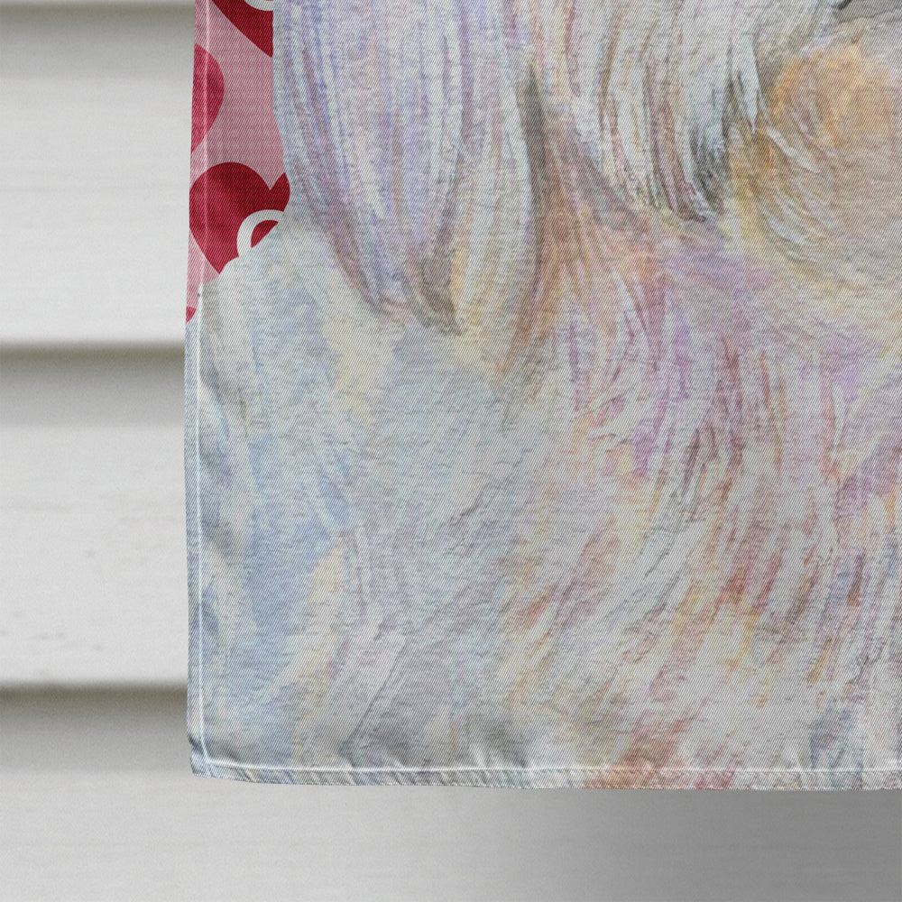 Maltese Hearts Love and Valentine's Day Portrait House Flag 28x40 Porch Sleeve Pole Decorative Outside Yard Banner Artwork Wall Hanging, Polyester