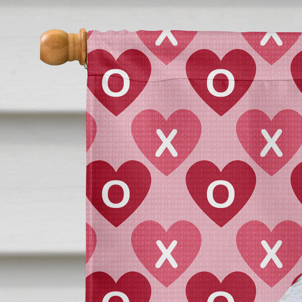 Bedlington Terrier Hearts Love and Valentine's Day Portrait House Flag 28x40 Porch Sleeve Pole Decorative Outside Yard Banner Artwork Wall Hanging, Polyester