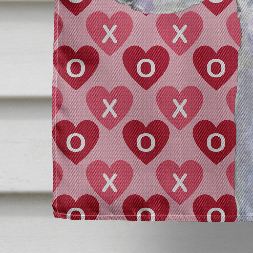 Bedlington Terrier Hearts Love and Valentine's Day Portrait House Flag 28x40 Porch Sleeve Pole Decorative Outside Yard Banner Artwork Wall Hanging, Polyester