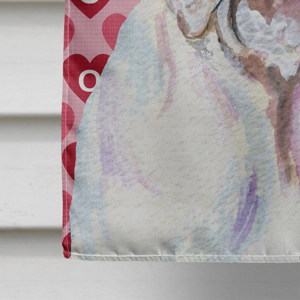 Bulldog English Hearts Love Valentine's Day House Flag 28x40 Porch Sleeve Pole Decorative Outside Yard Banner Artwork Wall Hanging, Polyester