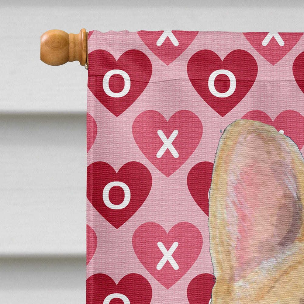 French Bulldog Hearts Love and Valentine's Day Portrait House Flag 28x40 Porch Sleeve Pole Decorative Outside Yard Banner Artwork Wall Hanging, Polyester