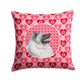 Keeshond Hearts Love and Valentine's Day Portrait Decorative Throw Pillow 14x14 Indoor Outdoor Accent Cushion, Fabric Cover with Insert for Sofa, Bed, Porch & Living Room