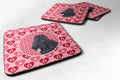 Briard Hearts and Love Foam Coasters Set of 4 Cup Coasters for Indoor Outdoor, Tabletop Protection, Anti Slip, Mouse pad Material