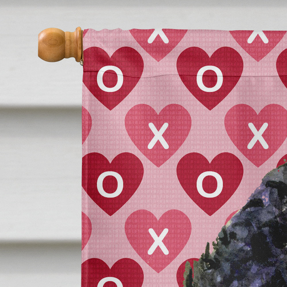 Portuguese Water Dog Hearts Love Valentine's Day House Flag 28x40 Porch Sleeve Pole Decorative Outside Yard Banner Artwork Wall Hanging, Polyester