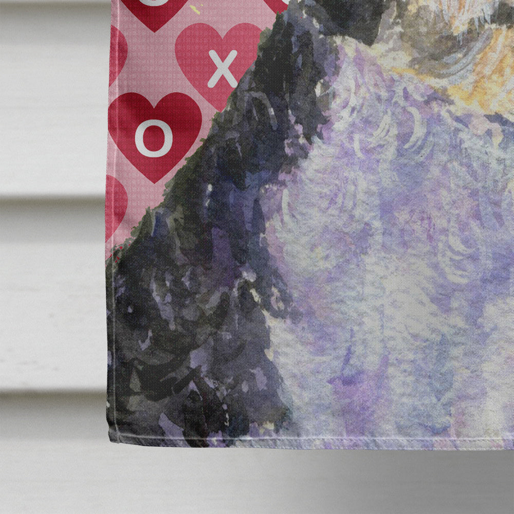 Portuguese Water Dog Hearts Love Valentine's Day House Flag 28x40 Porch Sleeve Pole Decorative Outside Yard Banner Artwork Wall Hanging, Polyester
