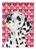 Dalmatian Hearts Love and Valentine's Day Portrait House Flag 28x40 Porch Sleeve Pole Decorative Outside Yard Banner Artwork Wall Hanging, Polyester