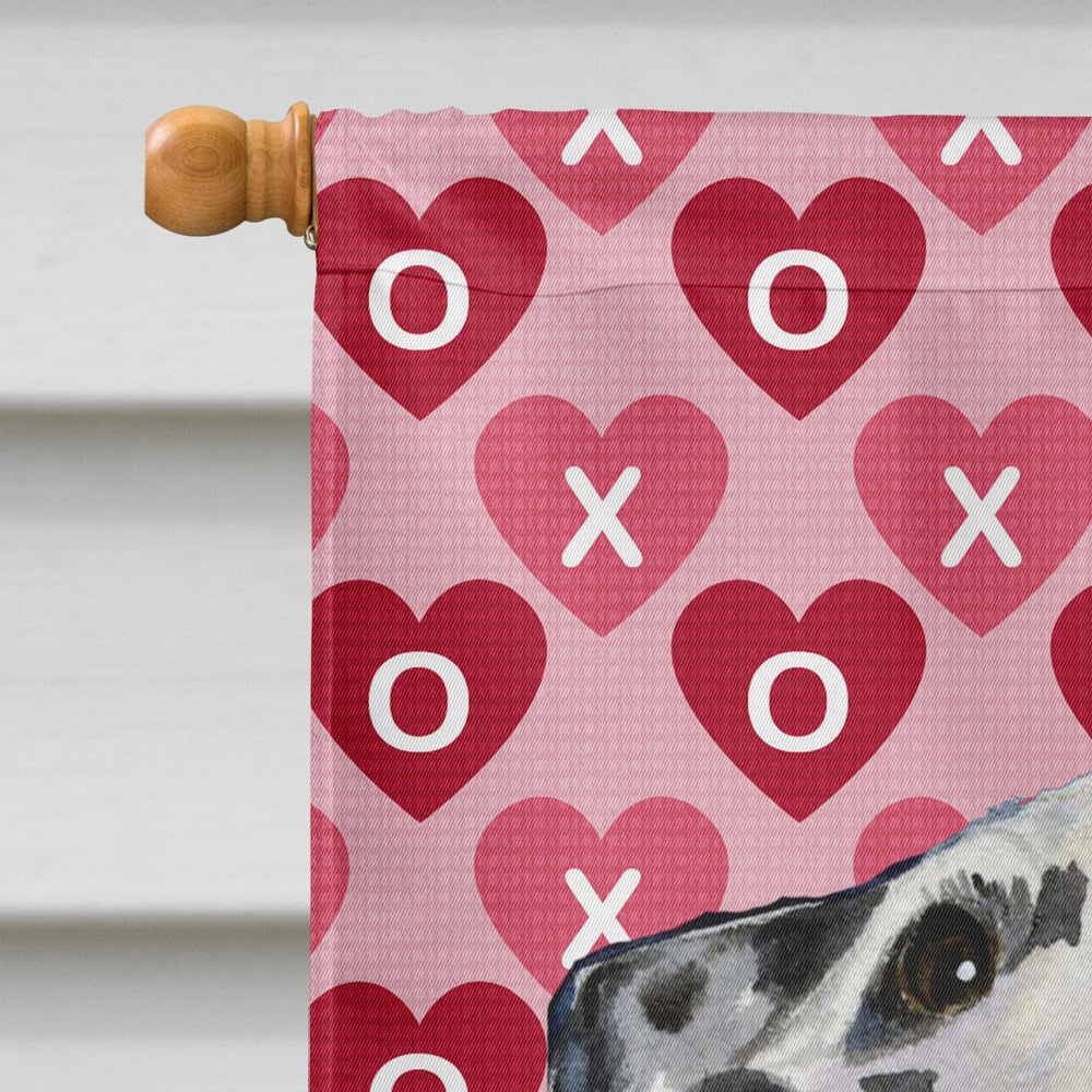 Dalmatian Hearts Love and Valentine's Day Portrait House Flag 28x40 Porch Sleeve Pole Decorative Outside Yard Banner Artwork Wall Hanging, Polyester