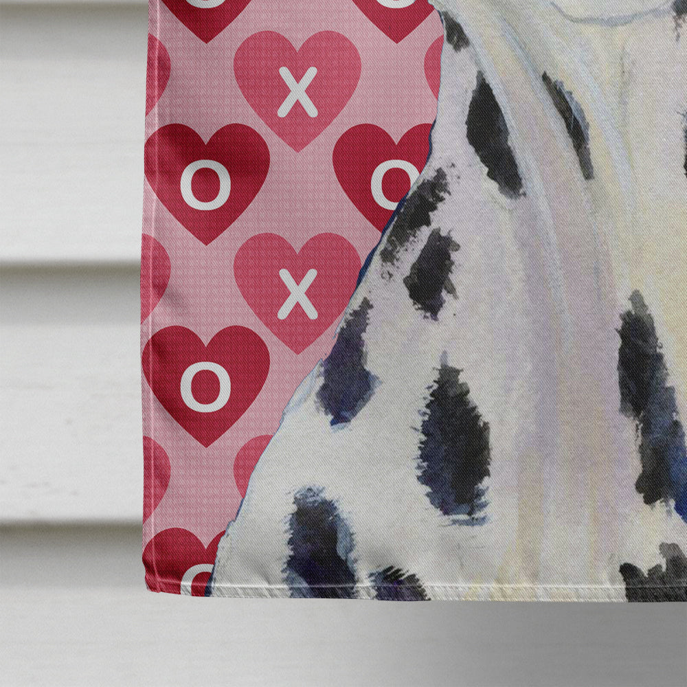 Dalmatian Hearts Love and Valentine's Day Portrait House Flag 28x40 Porch Sleeve Pole Decorative Outside Yard Banner Artwork Wall Hanging, Polyester