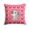 Dalmatian Hearts Love and Valentine's Day Portrait Decorative Throw Pillow 14x14 Indoor Outdoor Accent Cushion, Fabric Cover with Insert for Sofa, Bed, Porch & Living Room