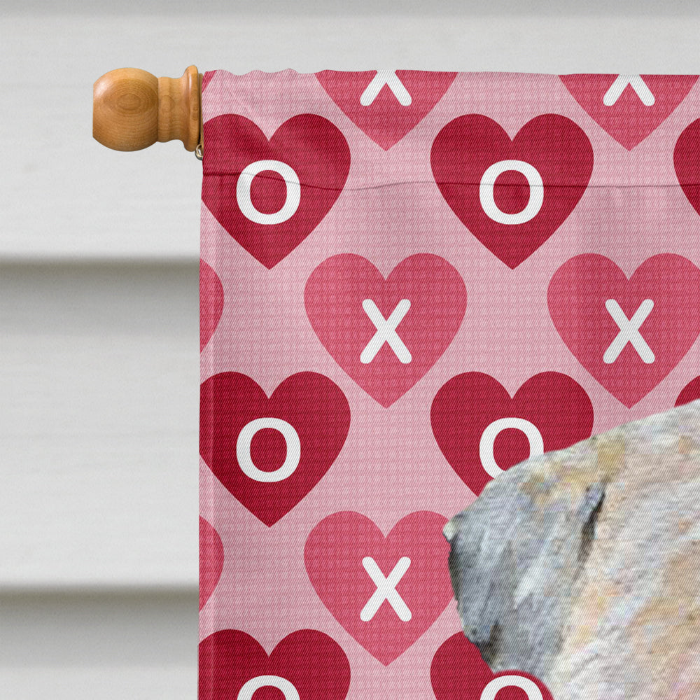 Wheaten Terrier Soft Coated Hearts Love Valentine's House Flag 28x40 Porch Sleeve Pole Decorative Outside Yard Banner Artwork Wall Hanging, Polyester
