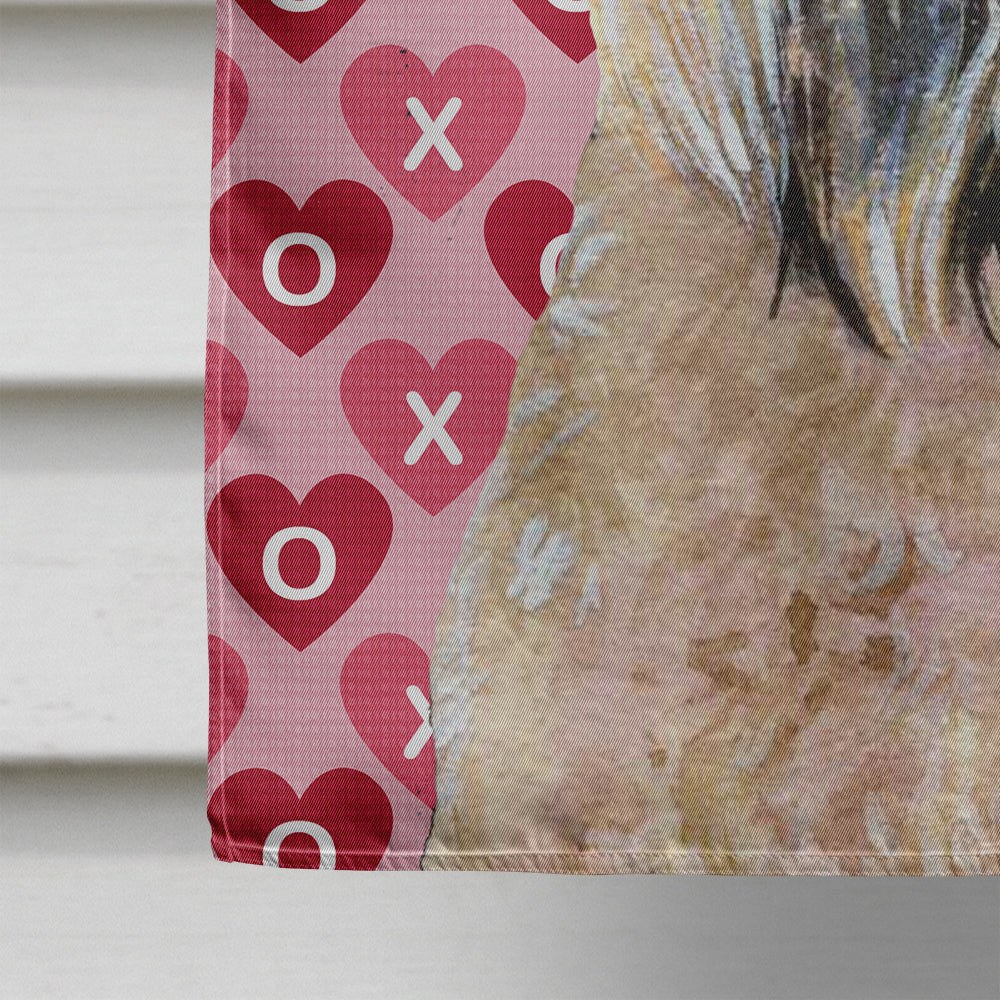 Wheaten Terrier Soft Coated Hearts Love Valentine's House Flag 28x40 Porch Sleeve Pole Decorative Outside Yard Banner Artwork Wall Hanging, Polyester