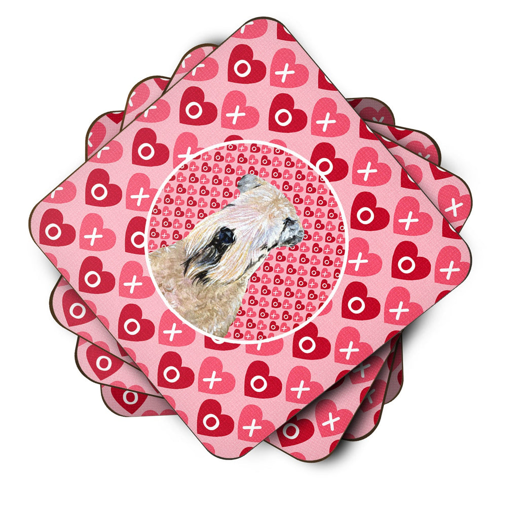 Wheaten Terrier Soft Coated Hearts Love Valentine's Foam Coasters Set of 4 Cup Coasters for Indoor Outdoor, Tabletop Protection, Anti Slip, Mouse pad Material