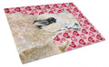 Wheaten Terrier Soft Coated Hearts Love Valentine's Cutting Board Tempered Glass Kitchen Cutting Surface, Heat Resistant Chopping, Non-Slip Feet, Food Prep & Serving