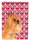 Brussels Griffon Hearts Love and Valentine's Day Portrait House Flag 28x40 Porch Sleeve Pole Decorative Outside Yard Banner Artwork Wall Hanging, Polyester