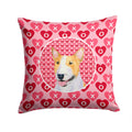 Bull Terrier Hearts Love and Valentine's Day Portrait Decorative Throw Pillow 14x14 Indoor Outdoor Accent Cushion, Fabric Cover with Insert for Sofa, Bed, Porch & Living Room