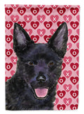 Australian Kelpie Hearts Love Valentine's Day House Flag 28x40 Porch Sleeve Pole Decorative Outside Yard Banner Artwork Wall Hanging, Polyester