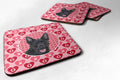 Australian Kelpie Hearts Love Valentine's Day Foam Coasters Set of 4 Cup Coasters for Indoor Outdoor, Tabletop Protection, Anti Slip, Mouse pad Material