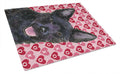Australian Kelpie Hearts Love Valentine's Day Cutting Board Tempered Glass Kitchen Cutting Surface, Heat Resistant Chopping, Non-Slip Feet, Food Prep & Serving