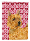 Norwich Terrier Hearts Love and Valentine's Day Portrait House Flag 28x40 Porch Sleeve Pole Decorative Outside Yard Banner Artwork Wall Hanging, Polyester