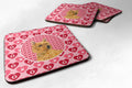 Norwich Terrier Hearts Love and Valentine's Day Portrait Foam Coasters Set of 4 Cup Coasters for Indoor Outdoor, Tabletop Protection, Anti Slip, Mouse pad Material