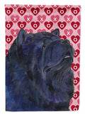 Chow Chow Hearts Love and Valentine's Day Portrait House Flag 28x40 Porch Sleeve Pole Decorative Outside Yard Banner Artwork Wall Hanging, Polyester