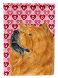 Chow Chow Hearts Love and Valentine's Day Portrait House Flag 28x40 Porch Sleeve Pole Decorative Outside Yard Banner Artwork Wall Hanging, Polyester