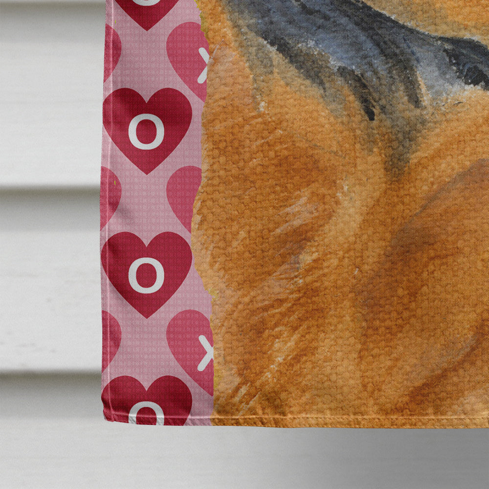 Chow Chow Hearts Love and Valentine's Day Portrait House Flag 28x40 Porch Sleeve Pole Decorative Outside Yard Banner Artwork Wall Hanging, Polyester