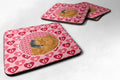 Chow Chow Hearts Love and Valentine's Day Portrait Foam Coasters Set of 4 Cup Coasters for Indoor Outdoor, Tabletop Protection, Anti Slip, Mouse pad Material