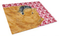 Chow Chow Hearts Love and Valentine's Day Portrait Cutting Board Tempered Glass Kitchen Cutting Surface, Heat Resistant Chopping, Non-Slip Feet, Food Prep & Serving