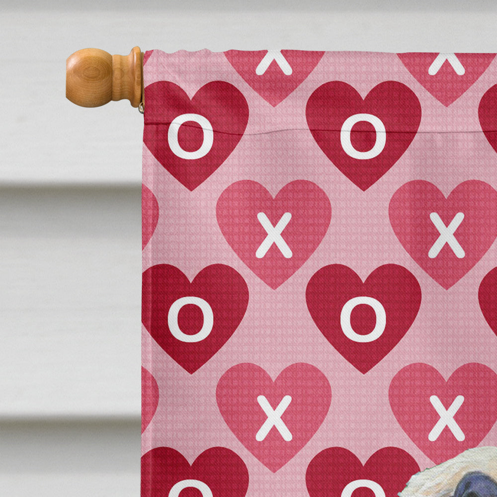 Dandie Dinmont Terrier Hearts Love Valentine's Day House Flag 28x40 Porch Sleeve Pole Decorative Outside Yard Banner Artwork Wall Hanging, Polyester