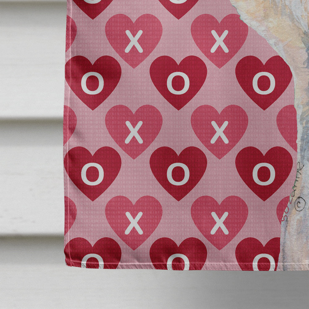 Dandie Dinmont Terrier Hearts Love Valentine's Day House Flag 28x40 Porch Sleeve Pole Decorative Outside Yard Banner Artwork Wall Hanging, Polyester