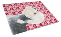 Dandie Dinmont Terrier Hearts Love Valentine's Day Cutting Board Tempered Glass Kitchen Cutting Surface, Heat Resistant Chopping, Non-Slip Feet, Food Prep & Serving